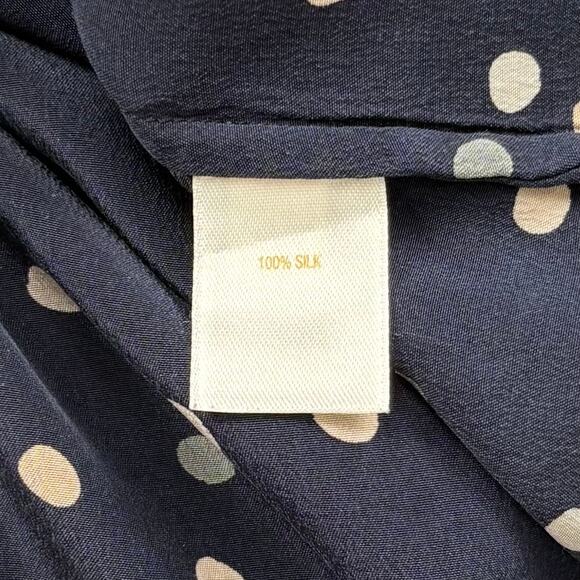 Kate Spade Silk Polka Dot Button Front Top Size 8 Feminine Ruffle Career Work - Picture 7 of 10